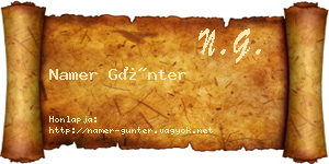 Namer Günter névjegykártya